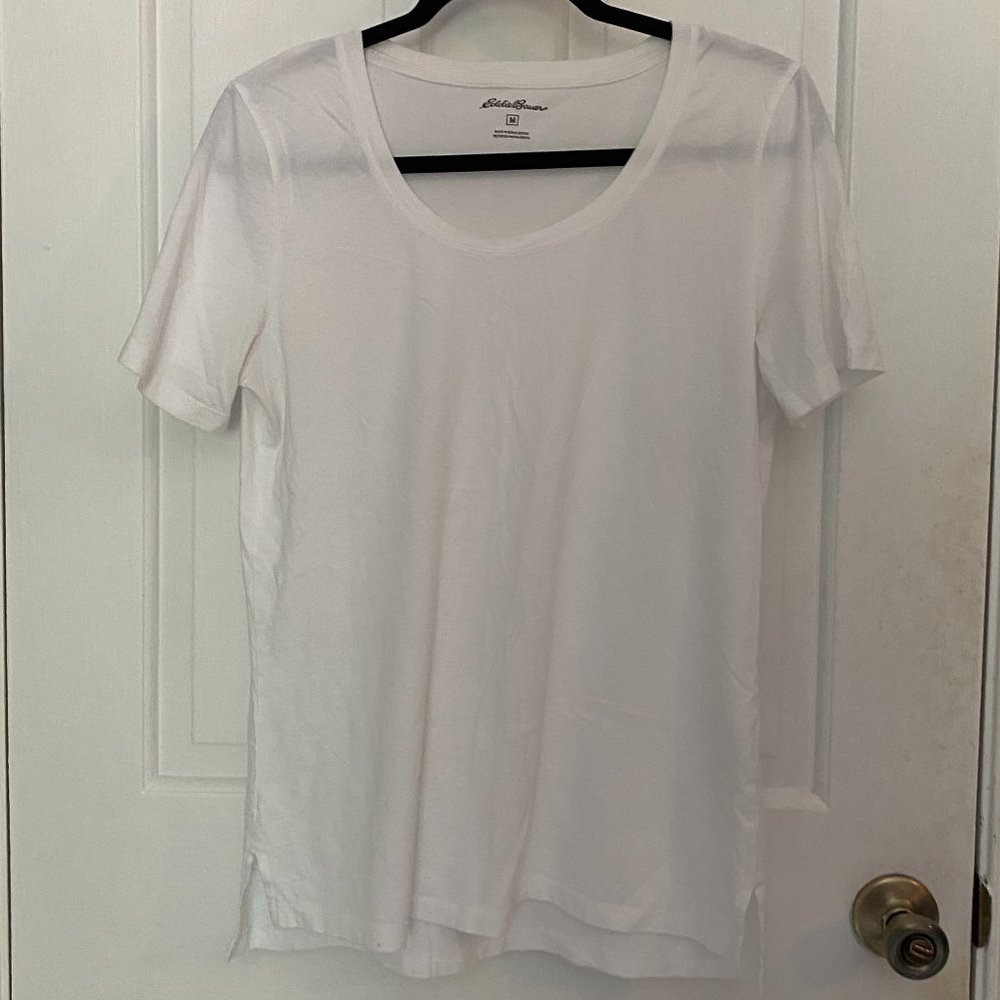 Eddie Bauer White Scoop Neck Tee